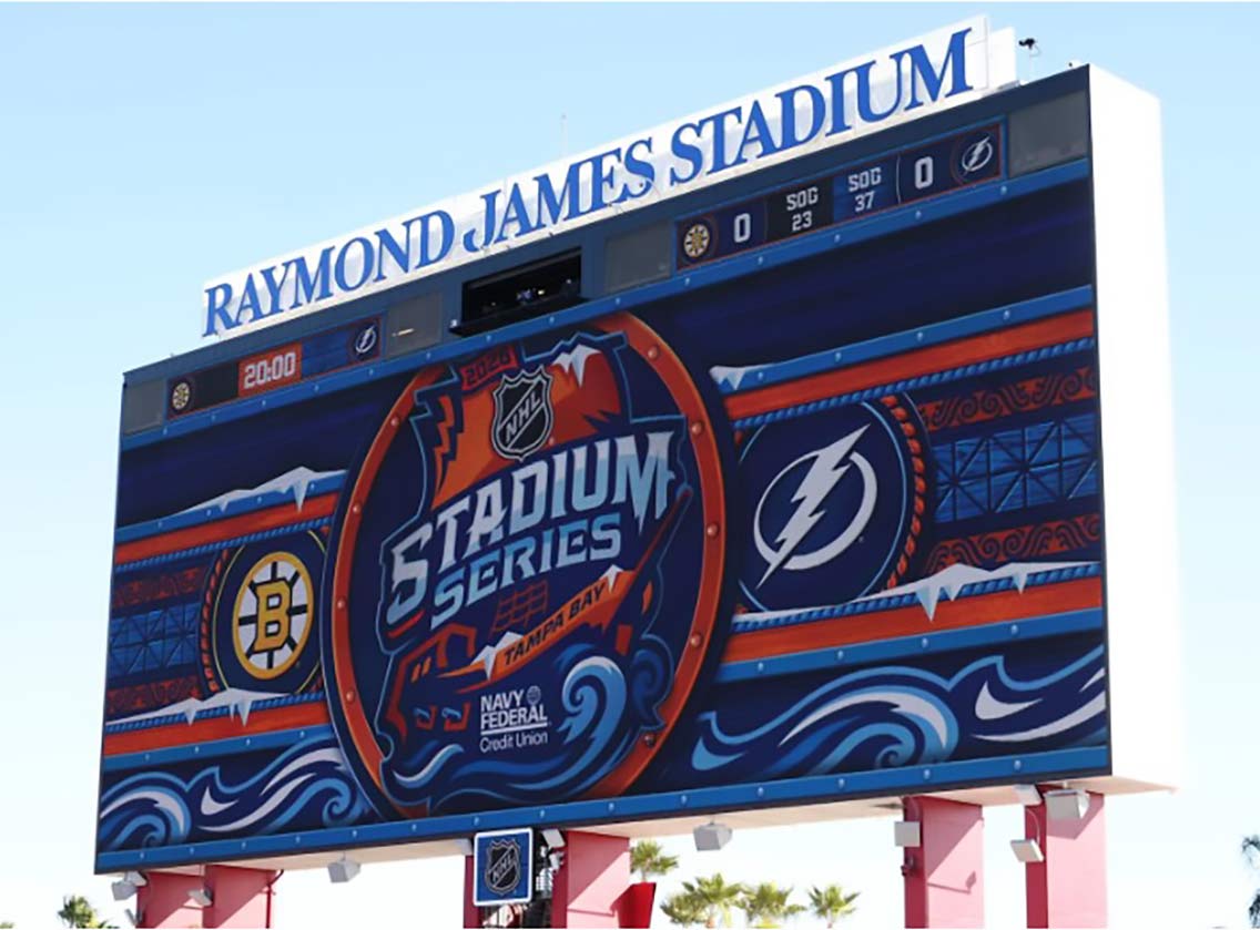 Raymond James Stadium scoreboard