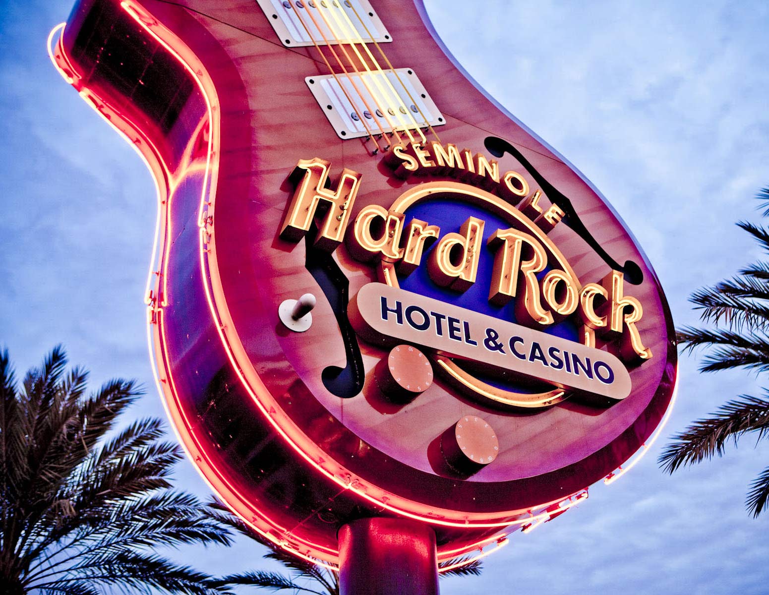 The Seminole Hard Rock Hotel and Casino Tampa sign