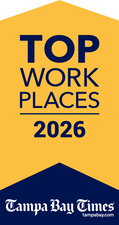 A banner from the Tampa Bay Times with the words 'Top Workplaces 2026'